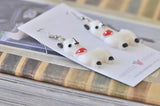 Llama Alpaca Resin Novelty Fun Drop Dangle Earrings - White