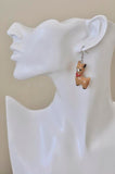 Llama Alpaca Resin Novelty Fun Drop Dangle Earrings - White