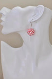 Peppermint Swirl Lollipop Candy Novelty Fun Drop Dangle Earrings