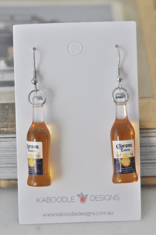 Beer Bottle Alcohol Novelty Fun Drop Dangle Earrings