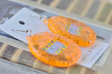 Acrylic Perspex Nostalgic Retro Tamagotchi Drop Earrings - Orange