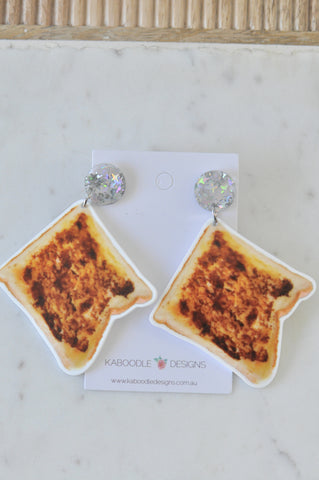 Acrylic Vegetable Toast Bread Breakfast Spread Snack Dangle Earrings