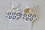 Clay Geometric Shapes and Patterns Gold Foil Drop Dangle Earrings