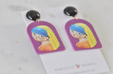 Novelty Van Gogh Girl With A Pearl Earring Inspired Dangle Earrings