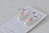 Novelty Medicine Tablet Happy Pills Dangle Earrings - Pastel Pink