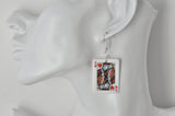 Acrylic Playing Cards King Novelty Dangle Drop Earrings