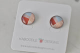 Handmade Artwork Stud Earrings - Geometric Lines and Shapes