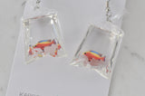 Novelty Resin Colourful Goldfish Gold Fish Bag Dangle Earrings