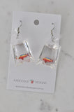 Novelty Resin Colourful Goldfish Gold Fish Bag Dangle Earrings